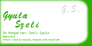 gyula szeli business card